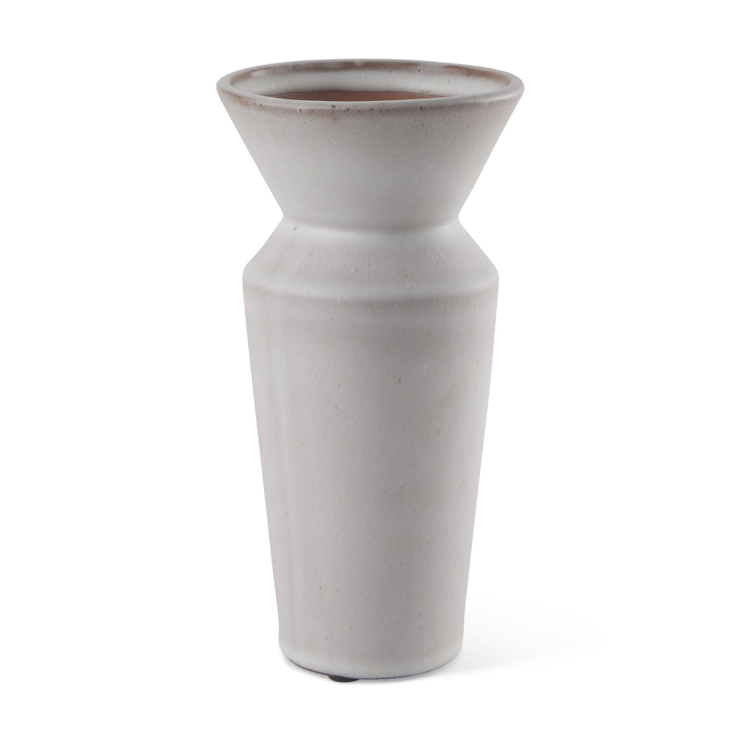 10" CREAM CERAMIC TABLE VASE
