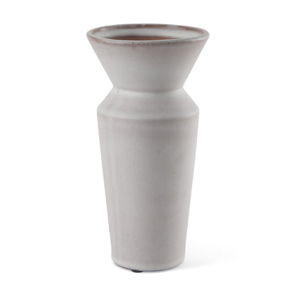 10" CREAM CERAMIC TABLE VASE