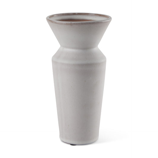 10" CREAM CERAMIC TABLE VASE