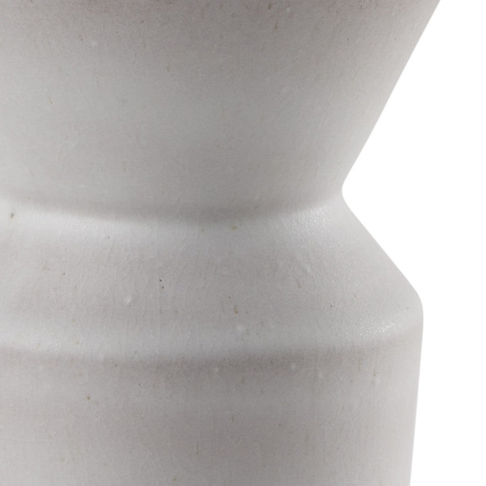 10" CREAM CERAMIC TABLE VASE