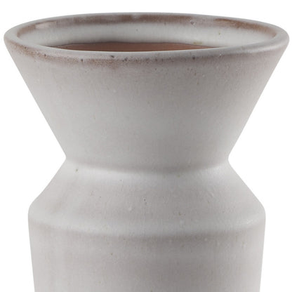 10" CREAM CERAMIC TABLE VASE