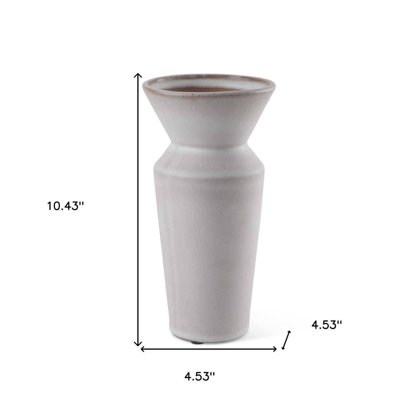 10" cream ceramic table vase, cream ceramic table vase, ceramic table vase, 10" cream ceramic table, cream ceramic table