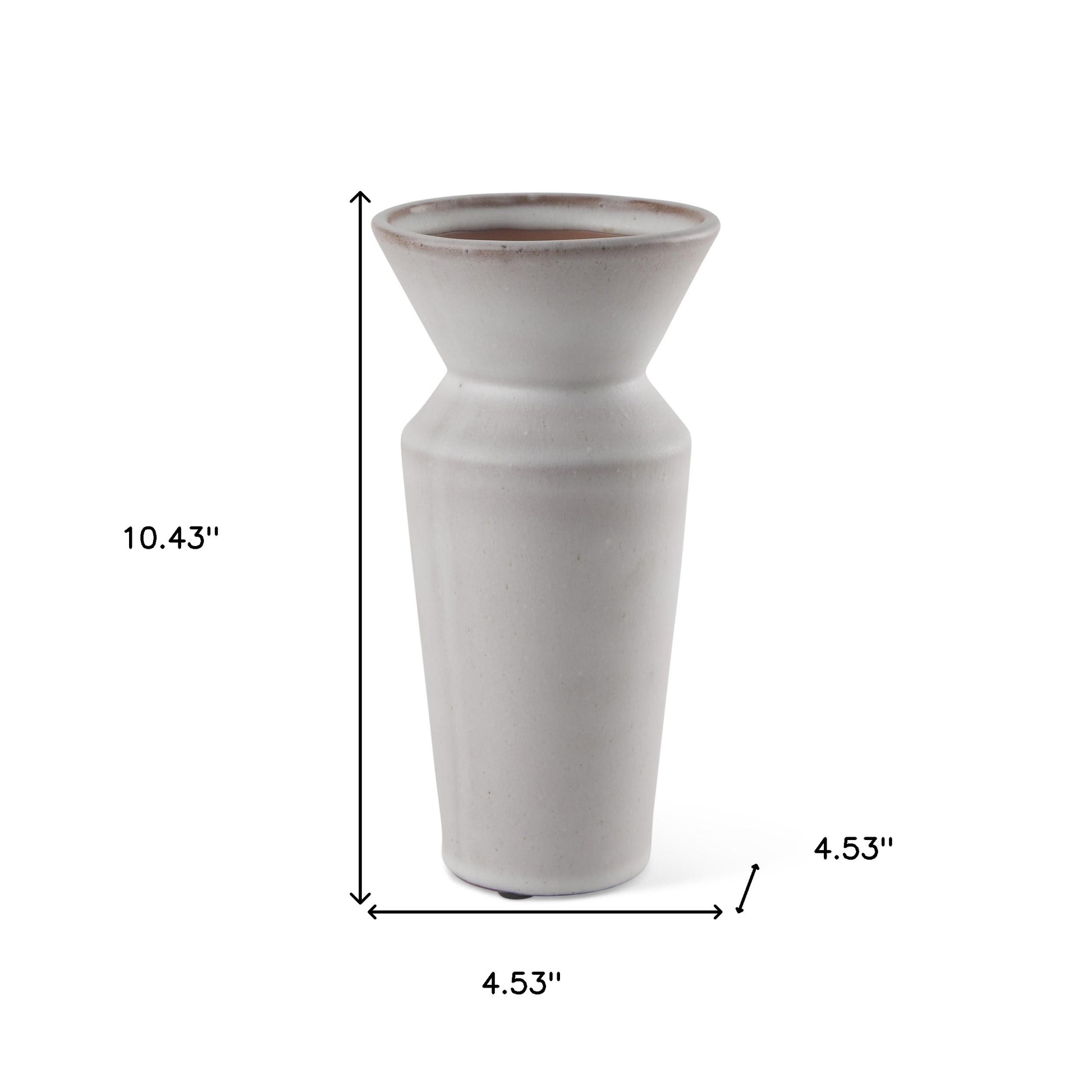 10" cream ceramic table vase, cream ceramic table vase, ceramic table vase, 10" cream ceramic table, cream ceramic table