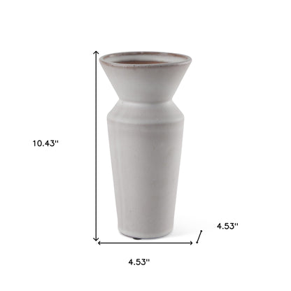 10" cream ceramic table vase, cream ceramic table vase, ceramic table vase, 10" cream ceramic table, cream ceramic table
