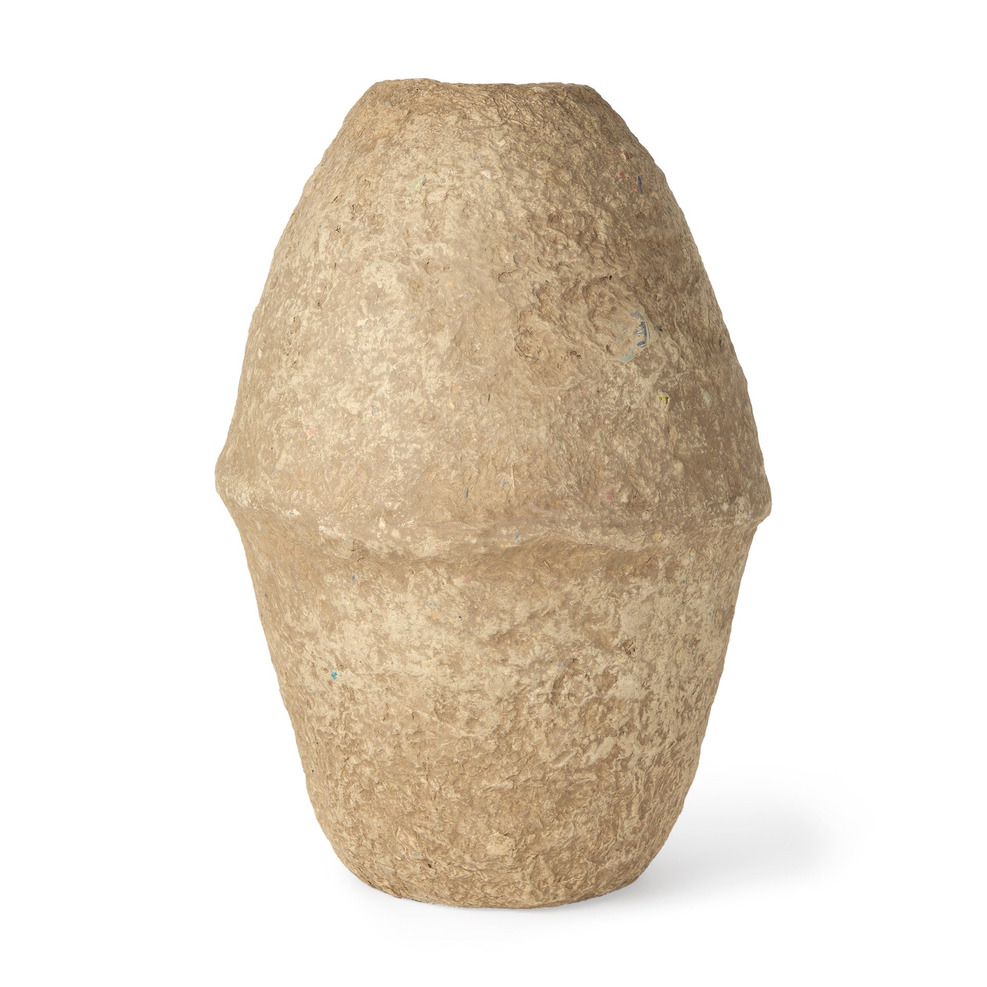 18" BEIGE PAPER MACHE CYLINDER TABLE VASE - Varnish & Vibe