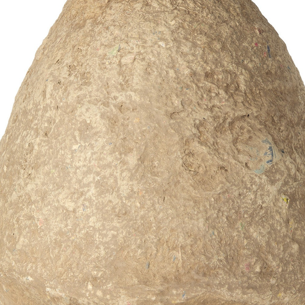 18" BEIGE PAPER MACHE CYLINDER TABLE VASE - Varnish & Vibe