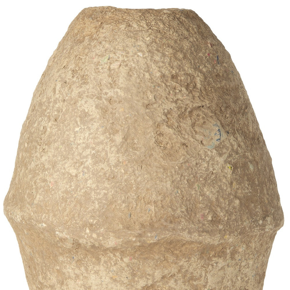 18" BEIGE PAPER MACHE CYLINDER TABLE VASE - Varnish & Vibe