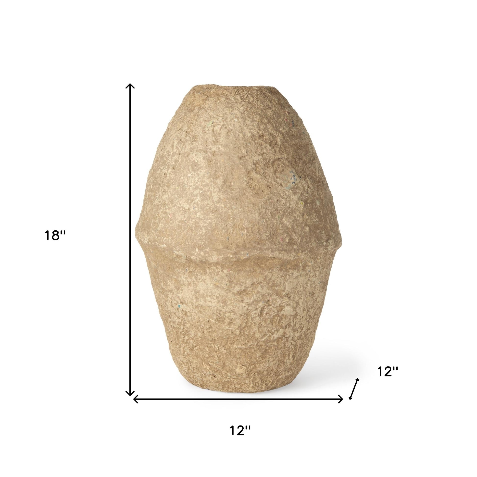 beige cylinder clay table vase, cylinder clay table vase, clay table vase, 18" beige cylinder clay table, beige cylinder clay table