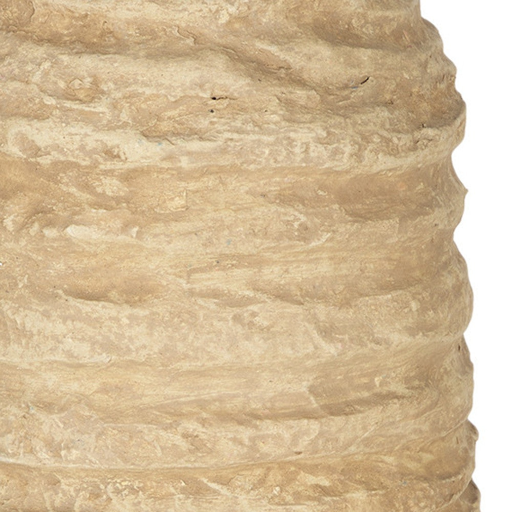 18" BEIGE PAPER MACHE TABLE VASE - Varnish & Vibe