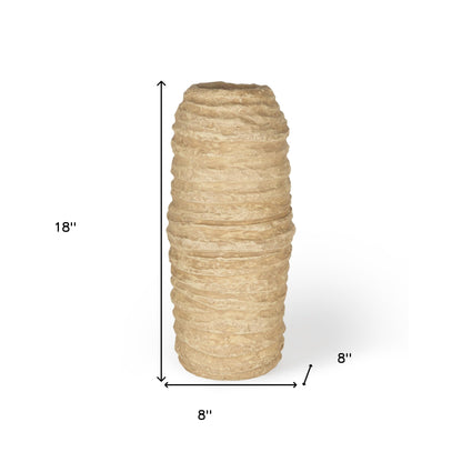 18" beige clay table vase, beige clay table vase, clay table vase, 18" beige clay table, beige clay table