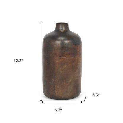 gold cylinder metal table vase, cylinder metal table vase, metal table vase, 12" gold cylinder metal table, gold cylinder metal table