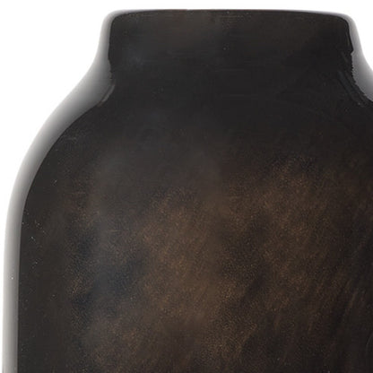 LAUREL 12" BLACK AND GRAY GLASS CYLINDER TABLE VASE