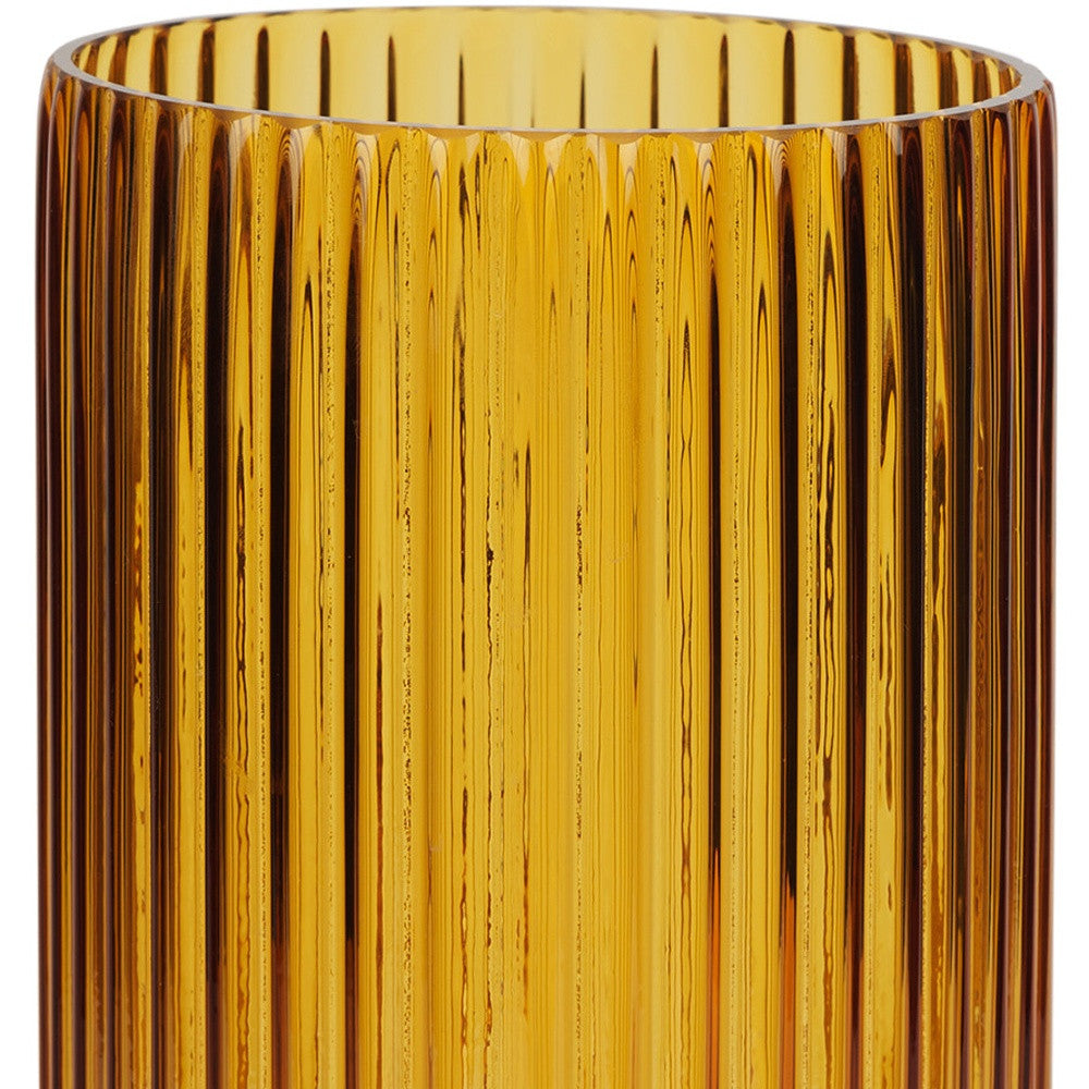 Texture detail of the ribbed glass on the Palisades cylinder vase
