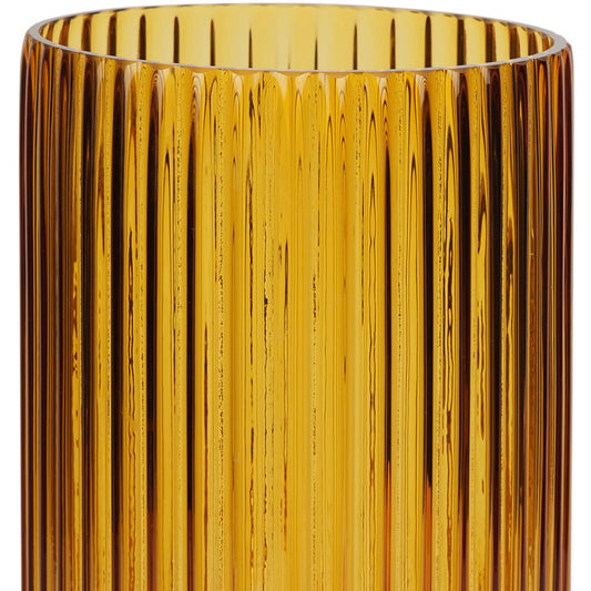 Texture detail of the ribbed glass on the Palisades cylinder vase