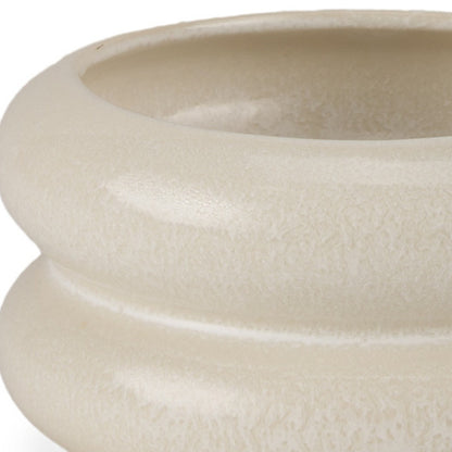 4" CREAM CYLINDER CERAMIC TABLE VASE