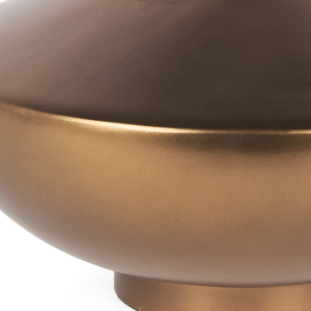 Detail of the distressed bronze finish on the Palisades vase