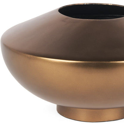 Detail of the distressed bronze finish on the Palisades vase