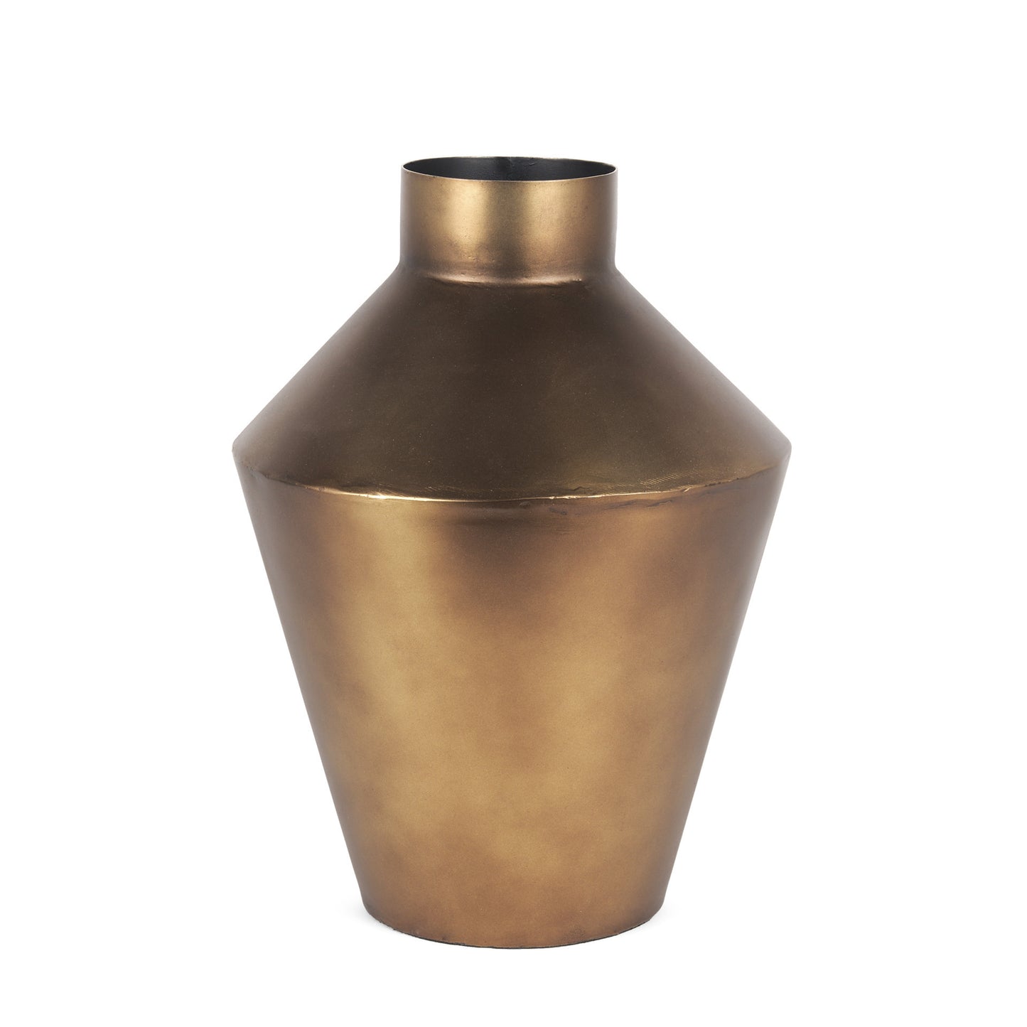 Side view of the 12-inch bronze trumpet vase
