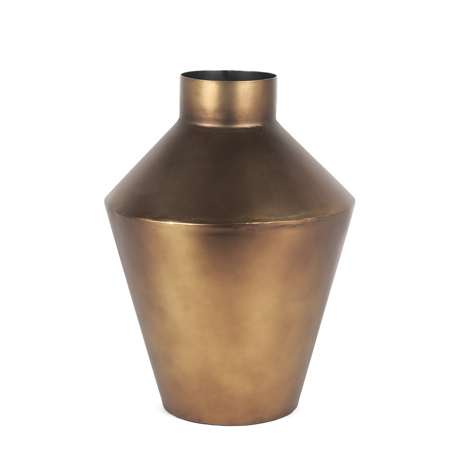 Side view of the 12-inch bronze trumpet vase
