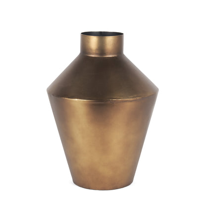 Side view of the 12-inch bronze trumpet vase