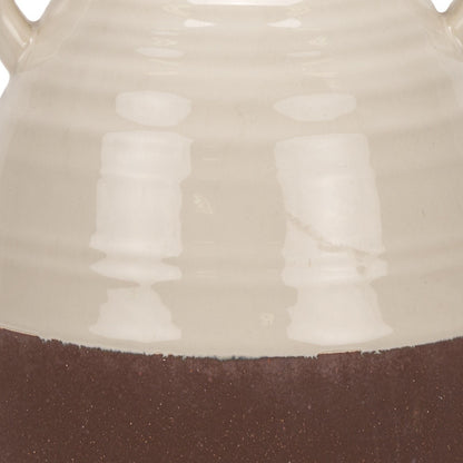 REDONDO 11" BROWN AND CREAM ARTISAN CERAMIC VASE