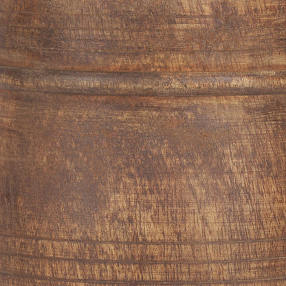 11" BROWN SOLID WOOD CYLINDER TABLE VASE