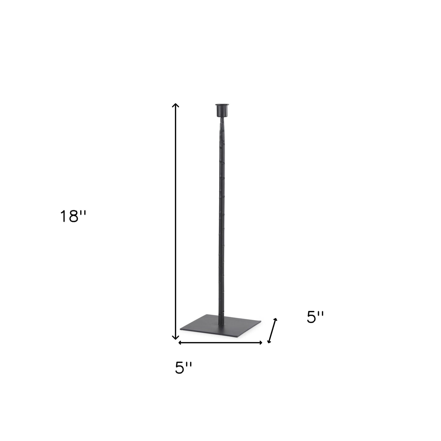 black metal tabletop taper candlestick, metal tabletop taper candlestick, tabletop taper candlestick, 18" black metal tabletop taper, black metal tabletop taper