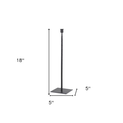 black metal tabletop taper candlestick, metal tabletop taper candlestick, tabletop taper candlestick, 18" black metal tabletop taper, black metal tabletop taper