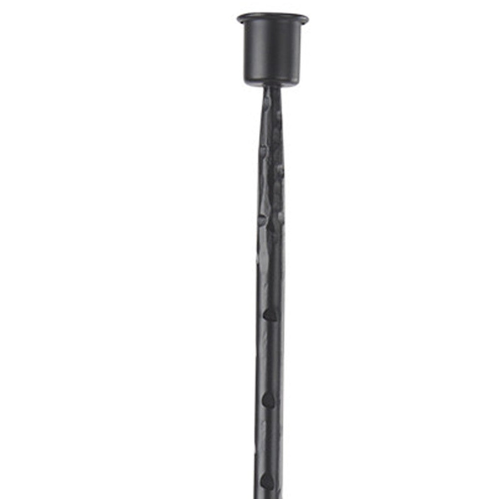 PALISADES 30" BLACK ABSTRACT METAL TABLETOP TAPER CANDLESTICK - Varnish & Vibe