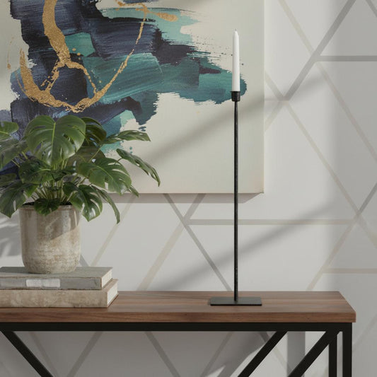 PALISADES 30" BLACK ABSTRACT METAL TABLETOP TAPER CANDLESTICK - Varnish & Vibe