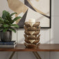 LAUREL 10" BRONZE DISTRESSED BOTANICAL LEAF METAL TABLETOP HURRICANE CANDLE HOLDER