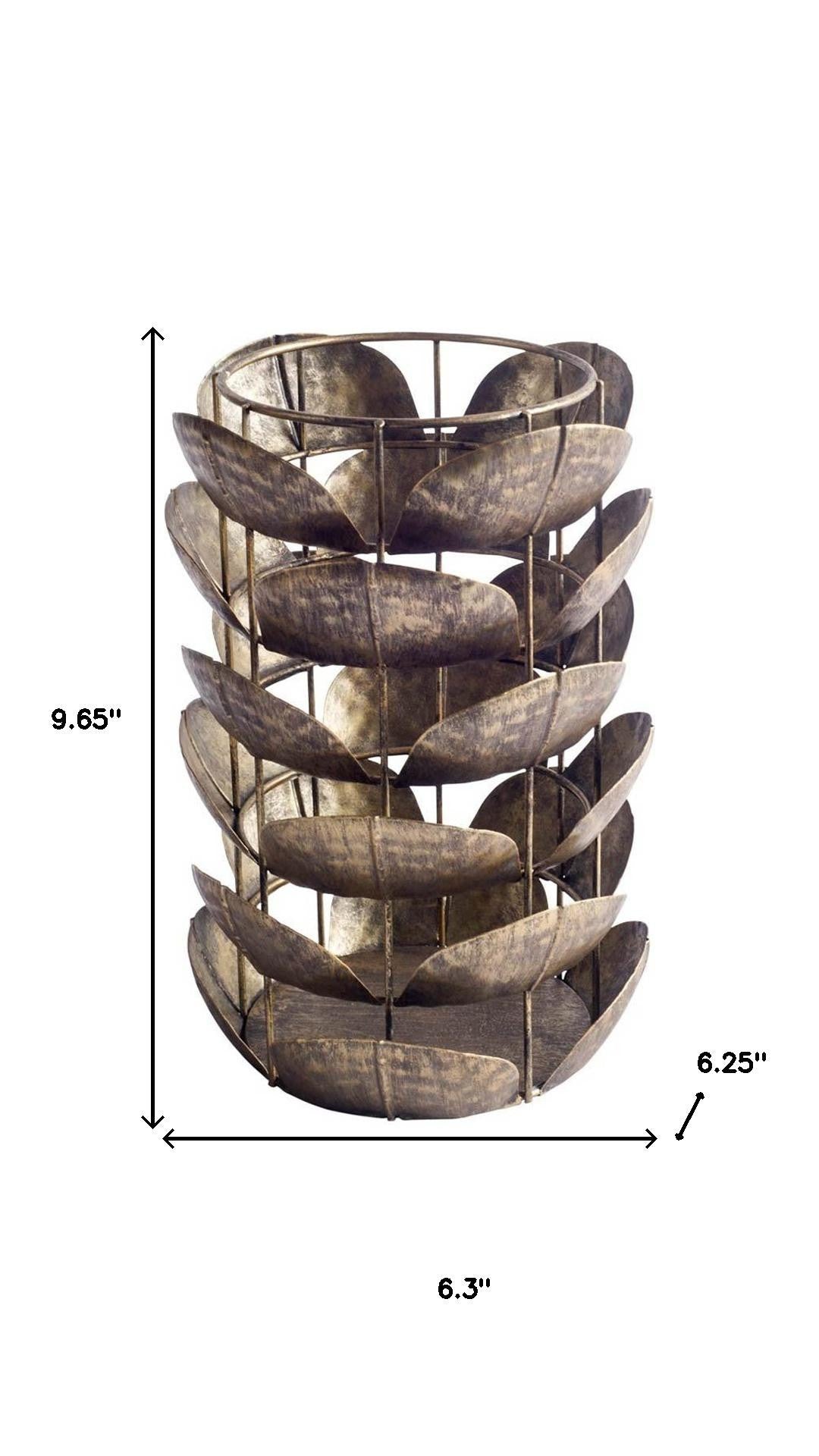 metal tabletop hurricane candle holder, leaf metal tabletop hurricane candle, tabletop hurricane candle holder, metal tabletop hurricane candle, 10" bronze distressed botanical leaf