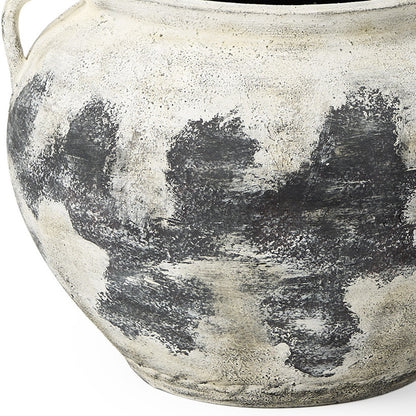 MALIBU 15" BLACK AND WHITE OMBRE CERAMIC AMPHORA FLOOR VASE - Varnish & Vibe