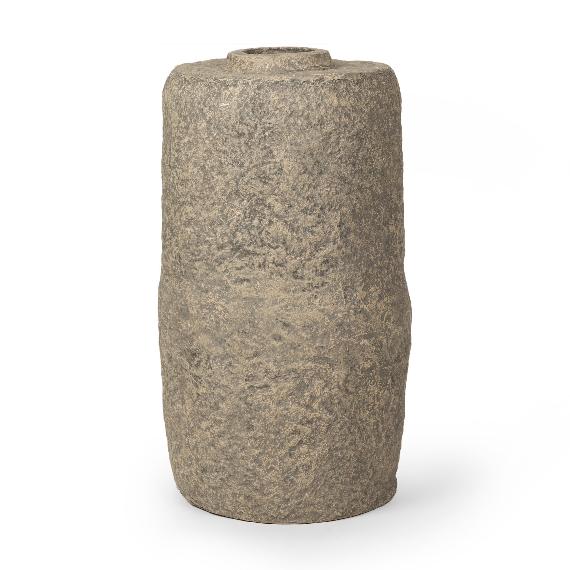 33" GRAY PAPER MACHE CYLINDER FLOOR VASE - Varnish & Vibe