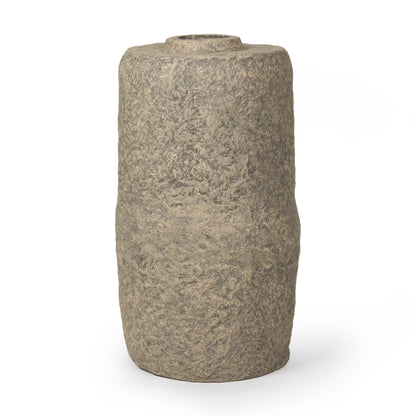 33" GRAY PAPER MACHE CYLINDER FLOOR VASE - Varnish & Vibe