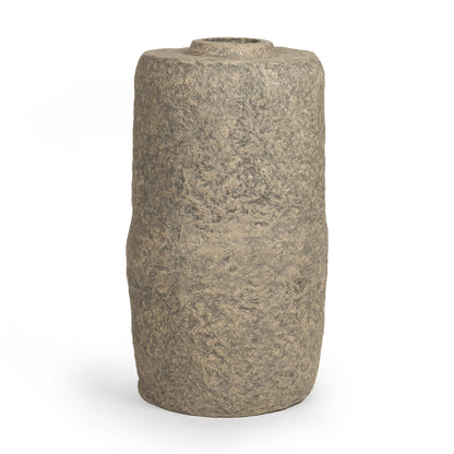 33" GRAY PAPER MACHE CYLINDER FLOOR VASE - Varnish & Vibe