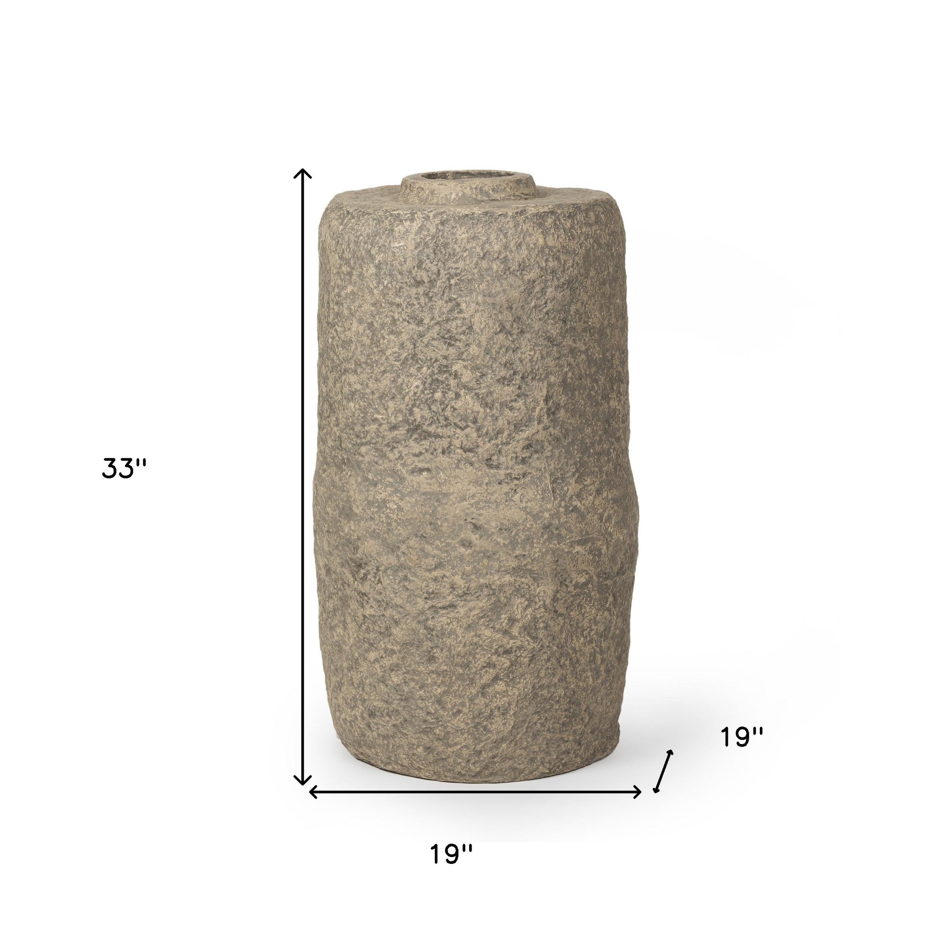 gray cylinder ceramic floor vase, cylinder ceramic floor vase, ceramic floor vase, 33" gray cylinder ceramic floor, 33" gray cylinder ceramic