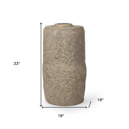 gray cylinder ceramic floor vase, cylinder ceramic floor vase, ceramic floor vase, 33" gray cylinder ceramic floor, 33" gray cylinder ceramic