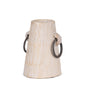 7" LIGHT BROWN SOLID WOOD CYLINDER JUG VASE - Varnish & Vibe