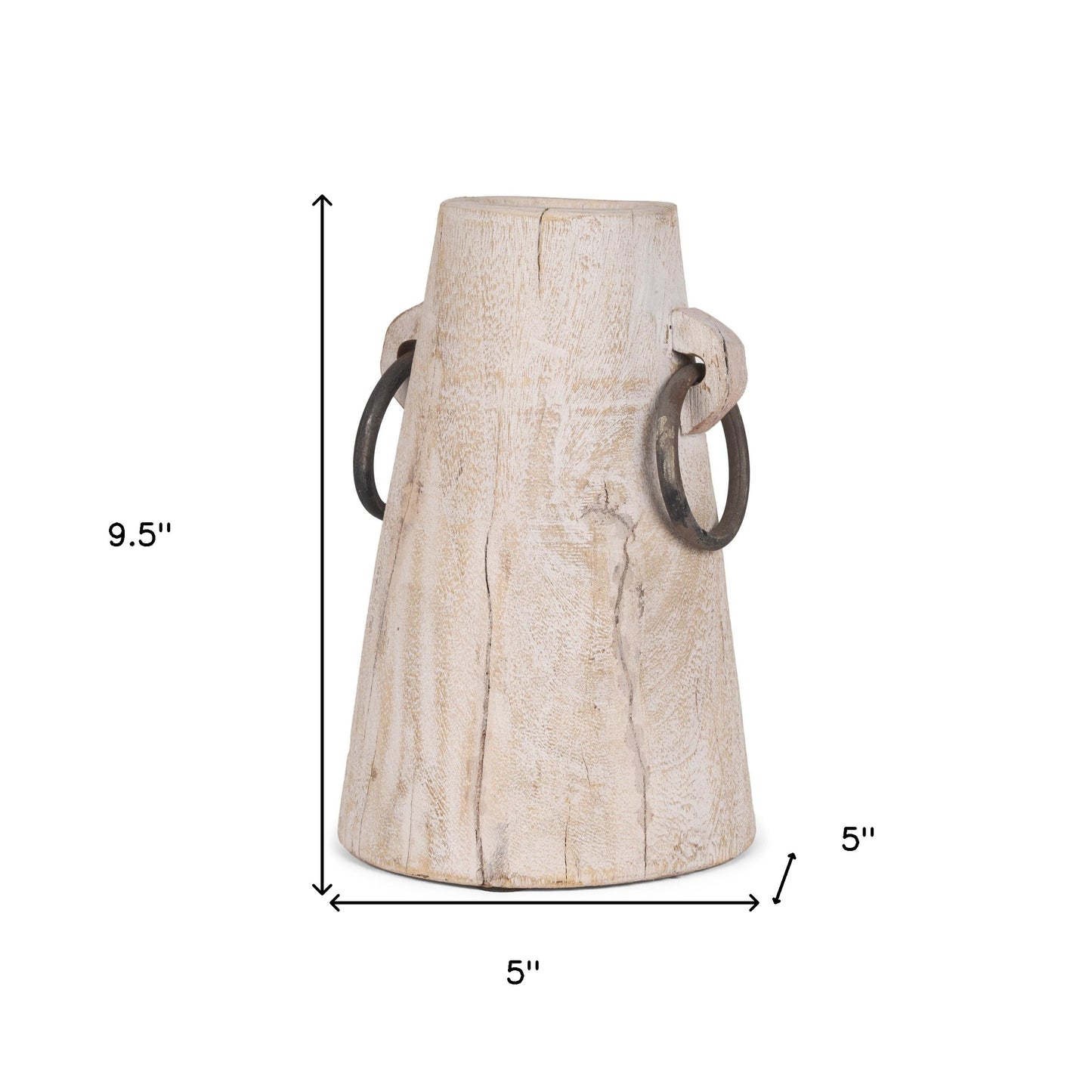 cylinder solid wood jug vase, solid wood jug vase, wood jug vase, beige cylinder solid wood jug, cylinder solid wood jug