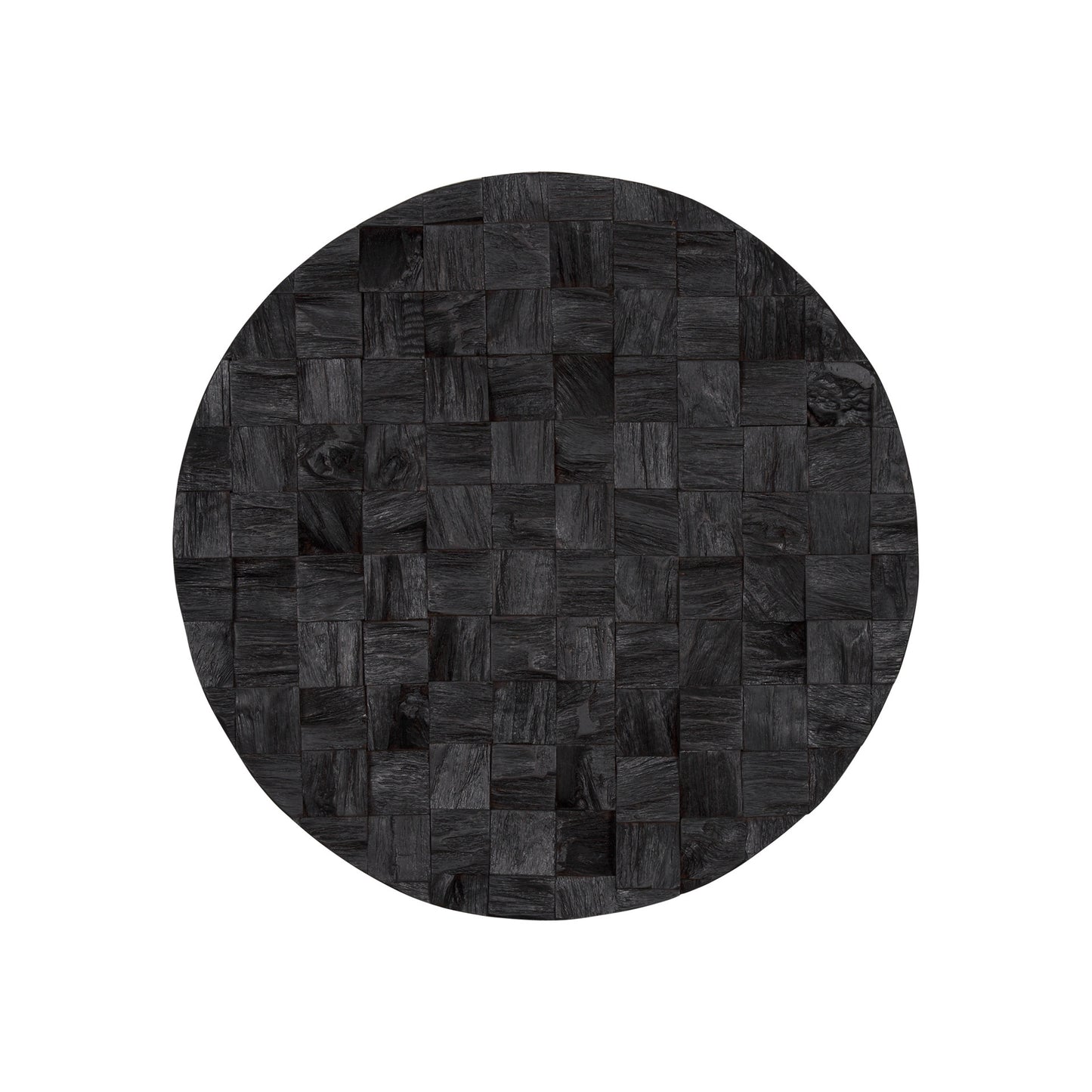 INTO THE ABYSS II 24" X 24" DARK BROWN GEOMETRIC WOOD CIRCLE HANGING DIMENSIONAL SCULPTURE - Varnish & Vibe