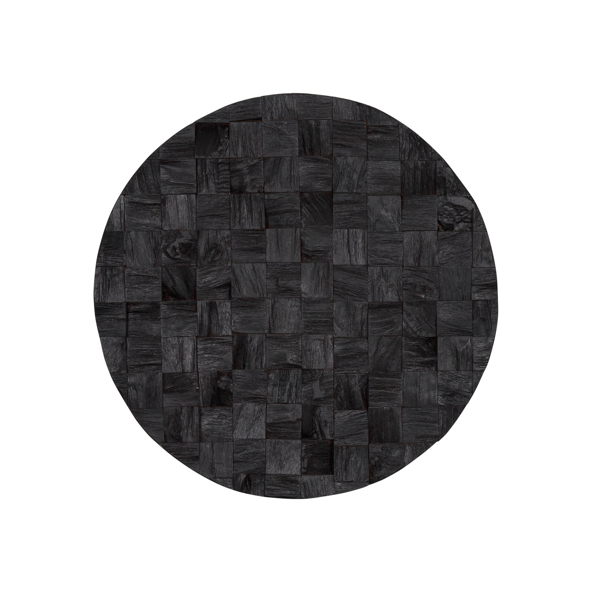 INTO THE ABYSS II 24" X 24" DARK BROWN GEOMETRIC WOOD CIRCLE HANGING DIMENSIONAL SCULPTURE - Varnish & Vibe