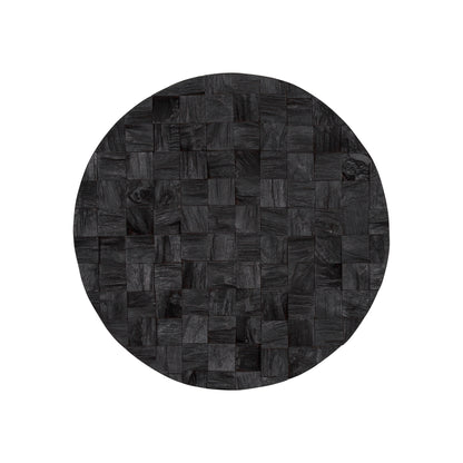 INTO THE ABYSS II 24" X 24" DARK BROWN GEOMETRIC WOOD CIRCLE HANGING DIMENSIONAL SCULPTURE - Varnish & Vibe