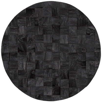 INTO THE ABYSS II 24" X 24" DARK BROWN GEOMETRIC WOOD CIRCLE HANGING DIMENSIONAL SCULPTURE - Varnish & Vibe
