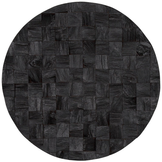 INTO THE ABYSS II 24" X 24" DARK BROWN GEOMETRIC WOOD CIRCLE HANGING DIMENSIONAL SCULPTURE