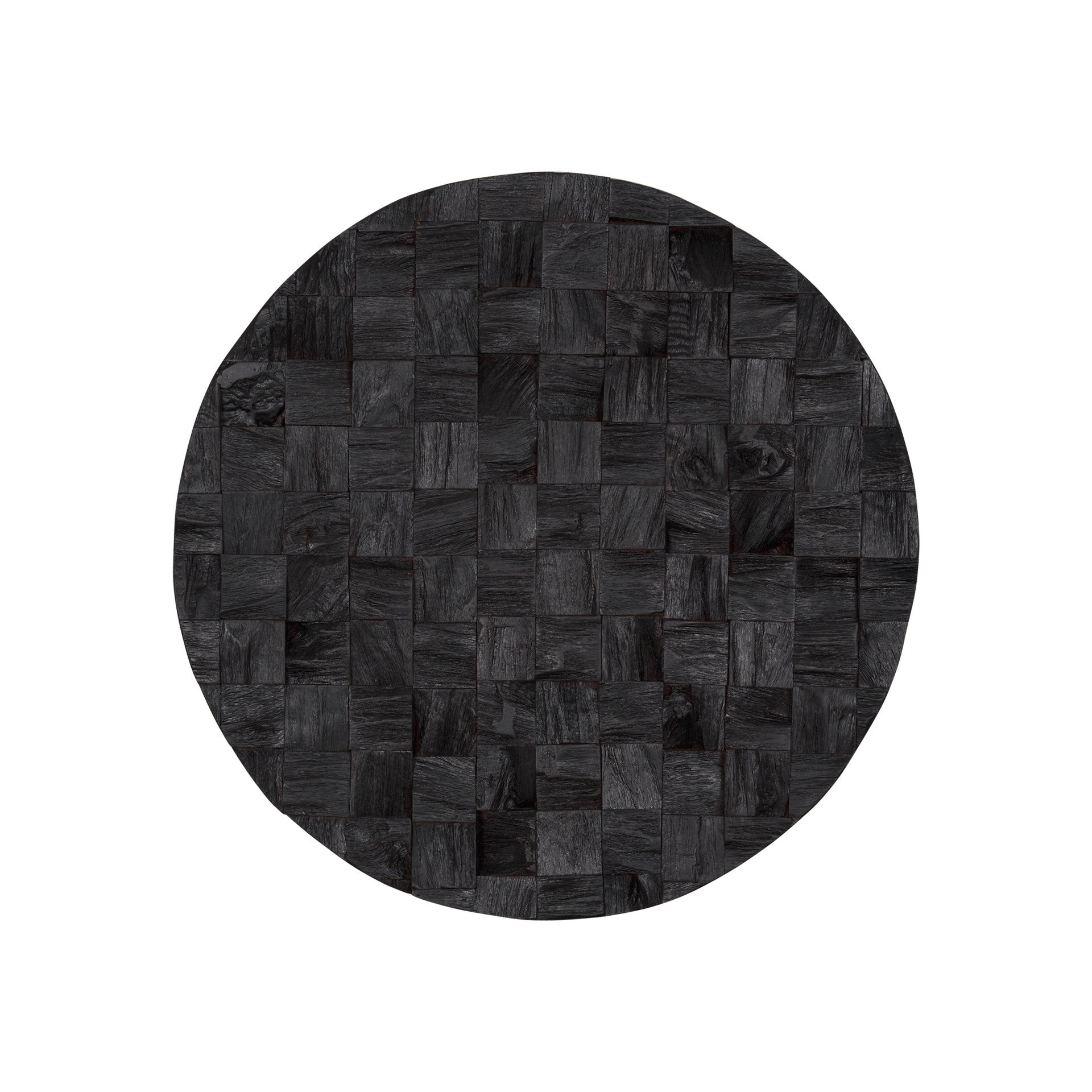 INTO THE ABYSS II 24" X 24" DARK BROWN GEOMETRIC WOOD CIRCLE HANGING DIMENSIONAL SCULPTURE - Varnish & Vibe