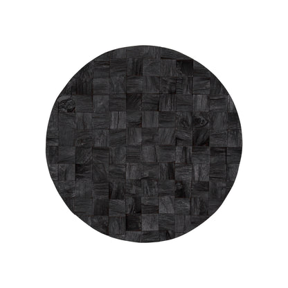 INTO THE ABYSS II 24" X 24" DARK BROWN GEOMETRIC WOOD CIRCLE HANGING DIMENSIONAL SCULPTURE - Varnish & Vibe