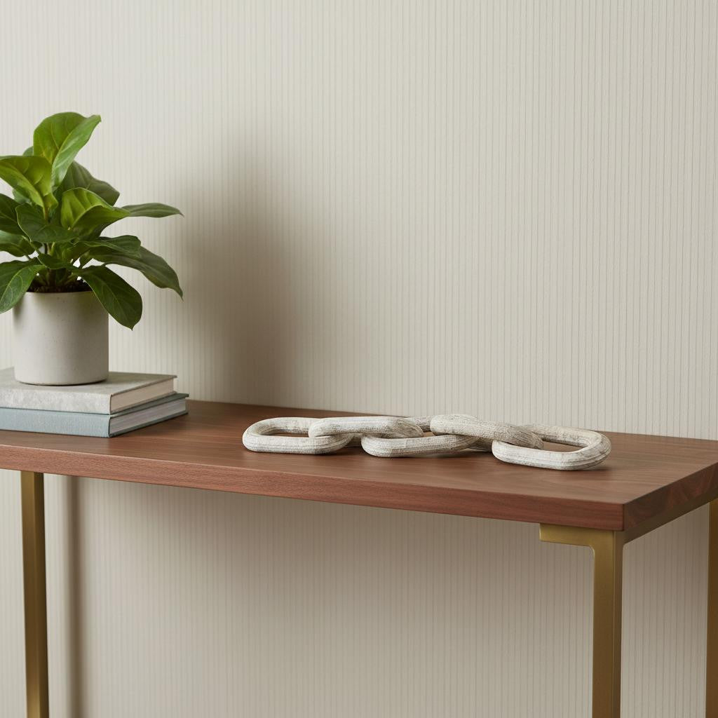 5" BEIGE SOLID WOOD TABLETOP SCULPTURE - Varnish & Vibe