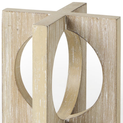 6" BROWN SOLID WOOD SQUARE TABLETOP SCULPTURE