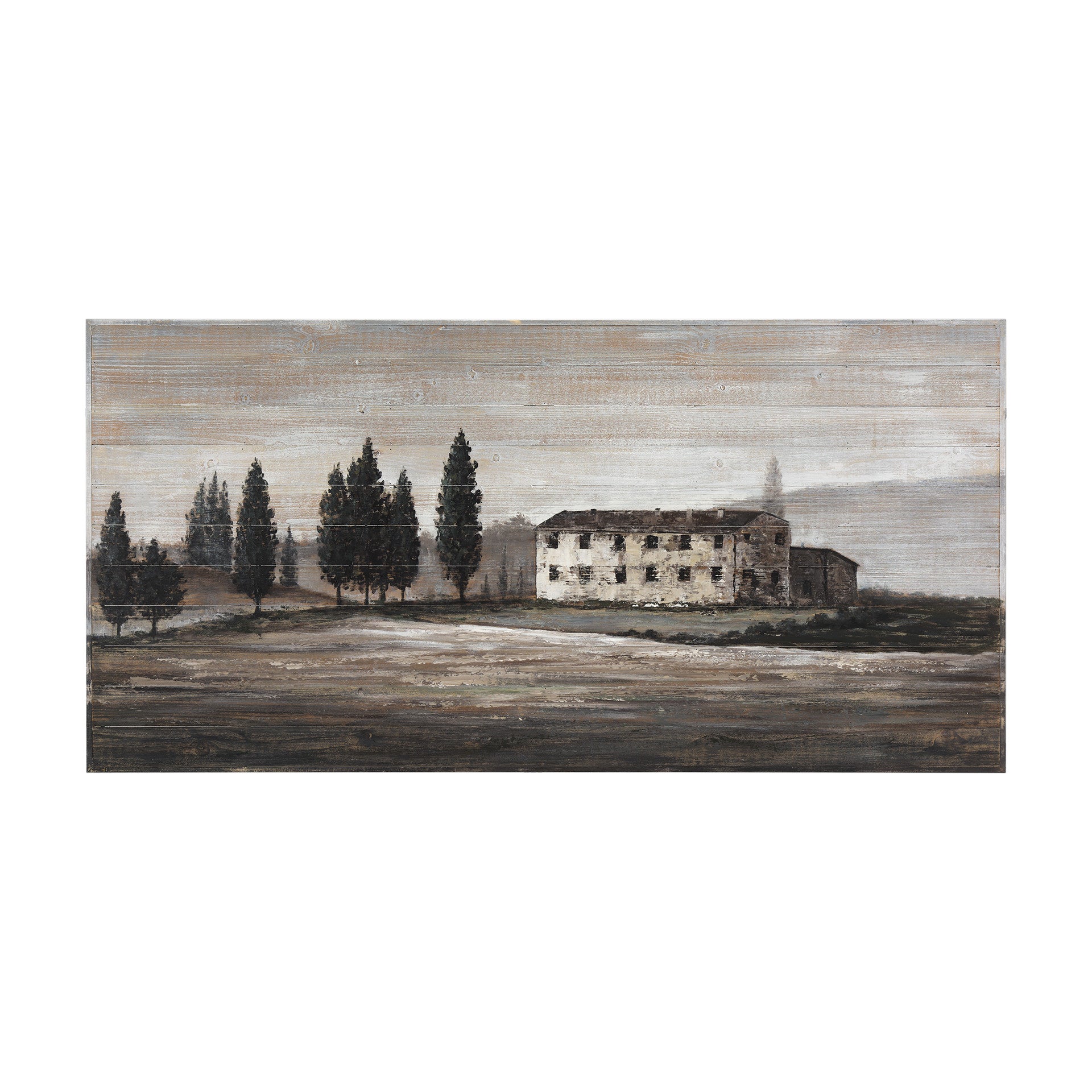 PALISADES TUSCAN CYPRESS HAND PAINTED DISTRESSED UNFRAMED WALL ART - Varnish & Vibe
